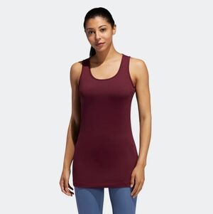 Adidas X Universal Standard Climalite Sleeveless Long Tank Maroon Womens Plus 1X